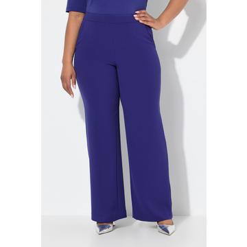 Pantalon de tailleur à jambe droite et large, taille élastique