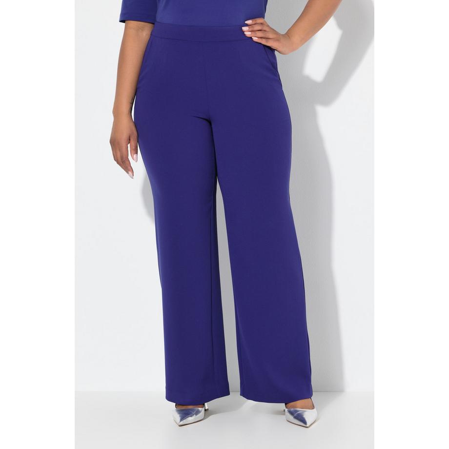 Ulla Popken Pantalon de tailleur jambe droite large taille élastique  