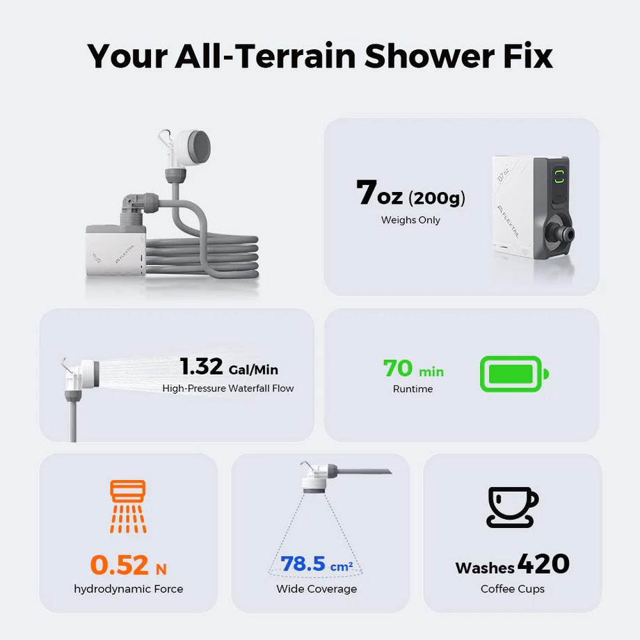 Flextail  Tiny Shower douche portable d’extérieur 