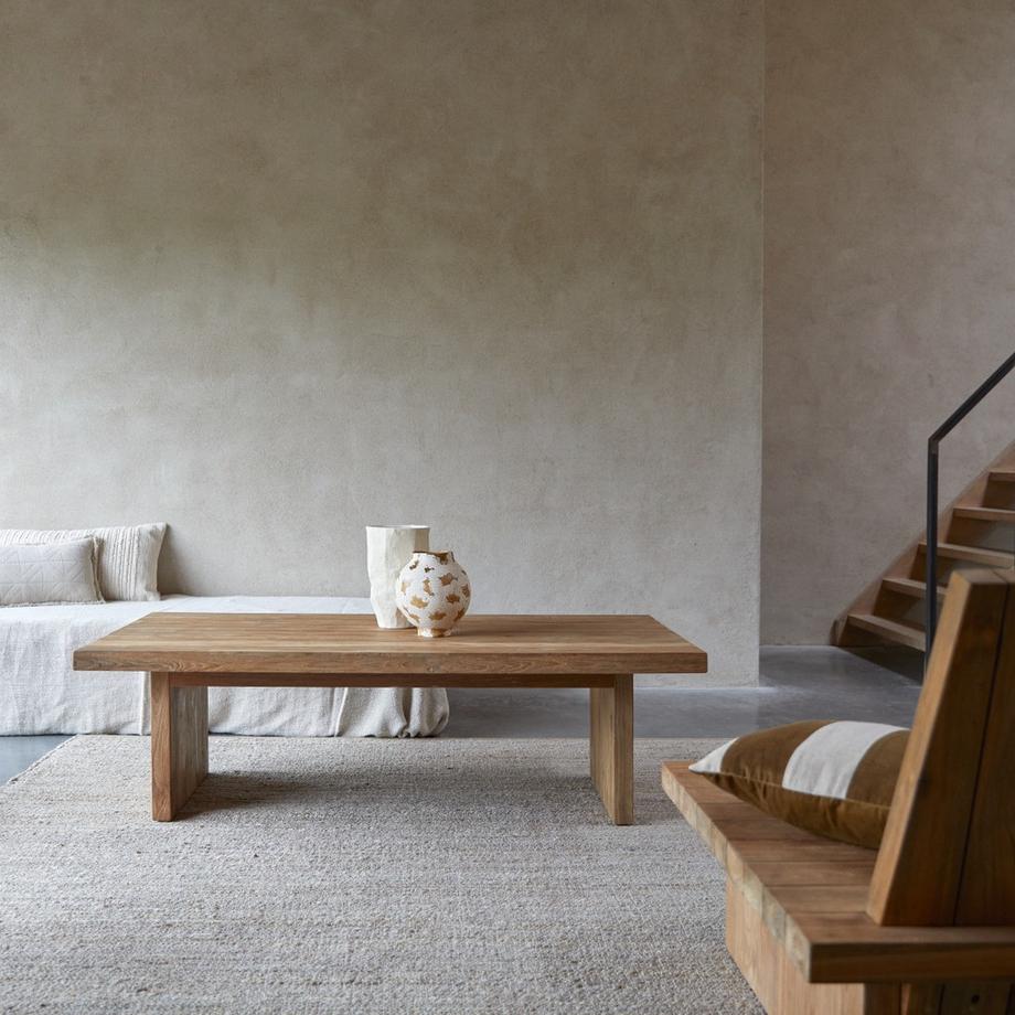 Tikamoon Couchtisch aus massivem, recyceltem Teakholz Joaquin  