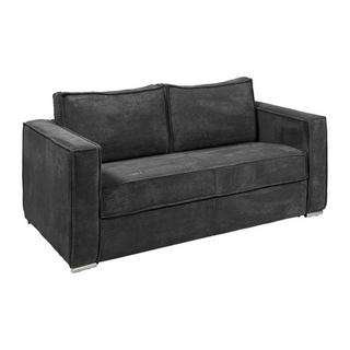 Vente-unique Schlafsofa mit Matratze 3-Sitzer - Cord - Anthrazit - Liegefläche 140 cm - Matratze 22 cm - LORETO  