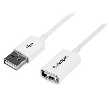 Câble Rallonge USB 1m - Cable USB 2.0 A-A Mâle / Femelle - Blanc