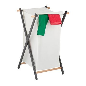 Faltbarer Wäschekorb mit Deckel, Grau