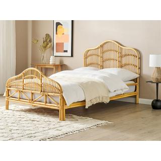 Beliani Letto con rete a doghe en Rattan Boho DOMEYROT  