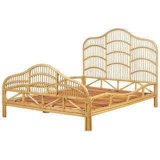 Beliani Letto con rete a doghe en Rattan Boho DOMEYROT  