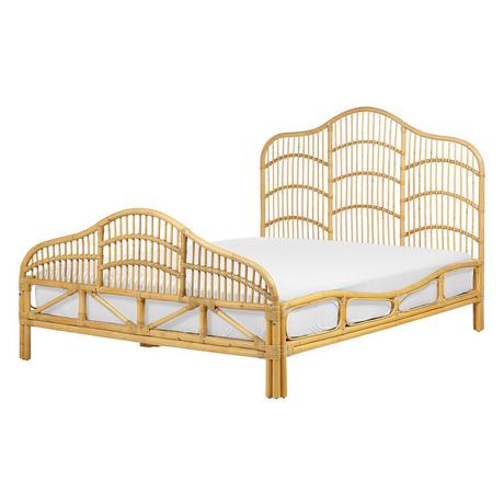 Beliani Letto con rete a doghe en Rattan Boho DOMEYROT  