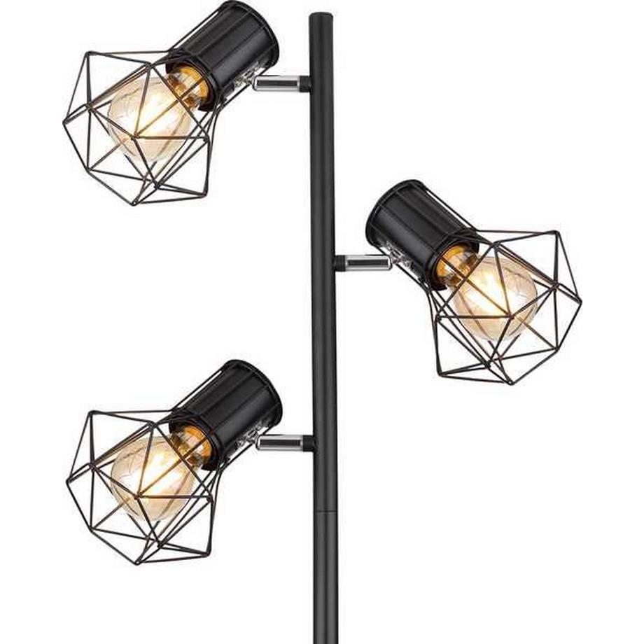 mutoni Lampadaire métal noir mat 3xE27  