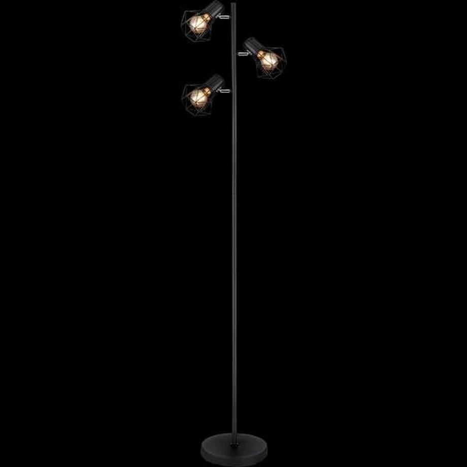 mutoni Lampadaire métal noir mat 3xE27  