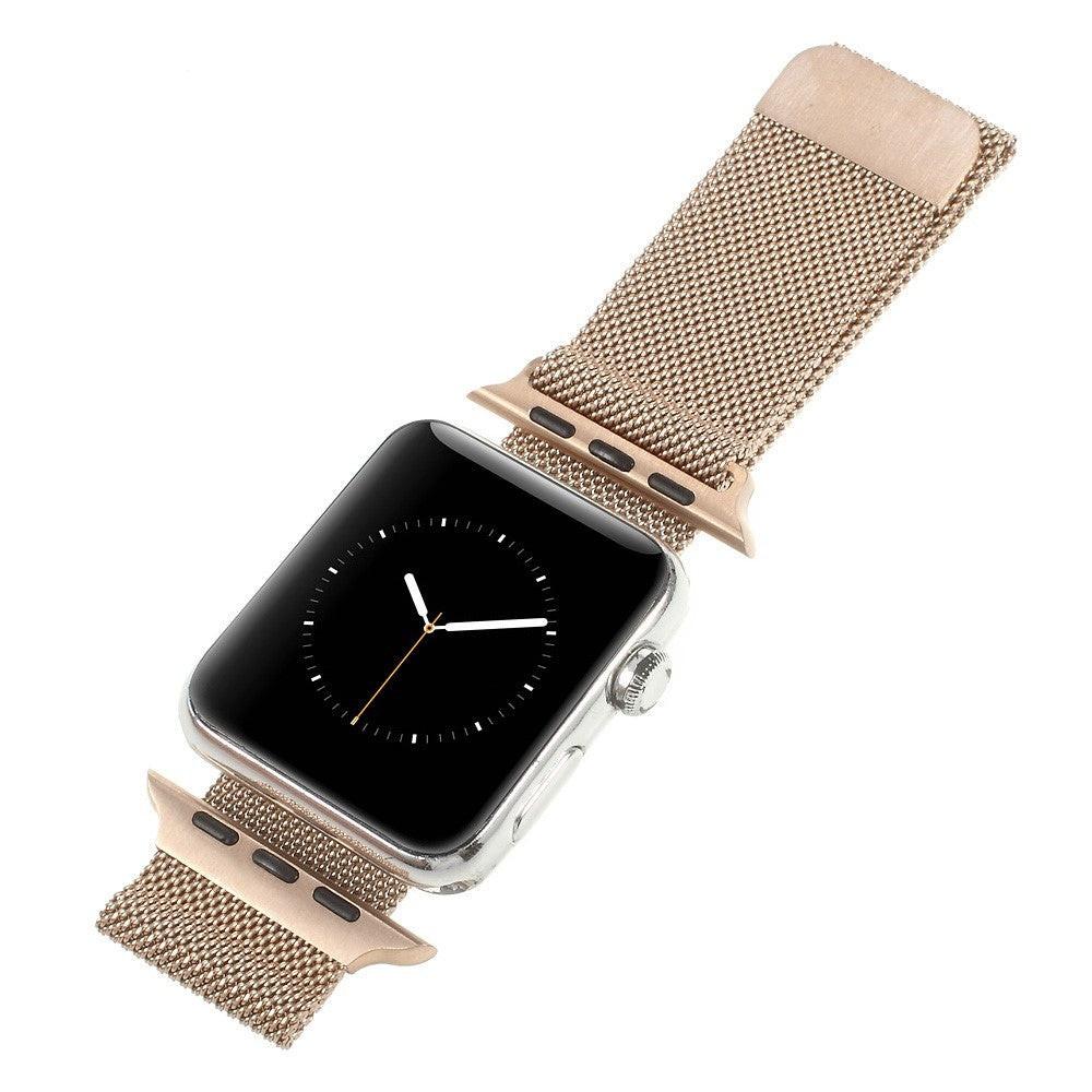 Image of Apple Watch 42/44/45/49mm - Milanaise Edelstahl Armband Gold Rosa