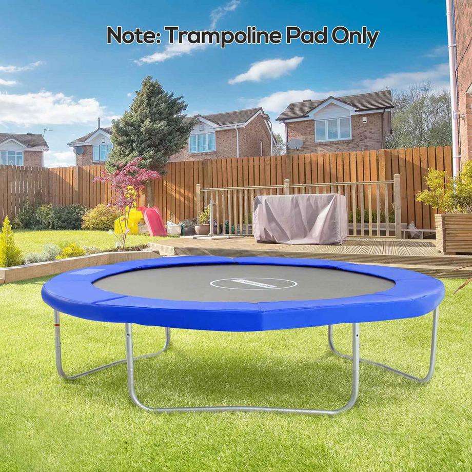 Northio Trampolin Zubehör Set Randabdeckung, Sicherheitsnetz, Wetterplane, Leiter, Für 8Ft-15Ft, Ø 244Cm, Blau  