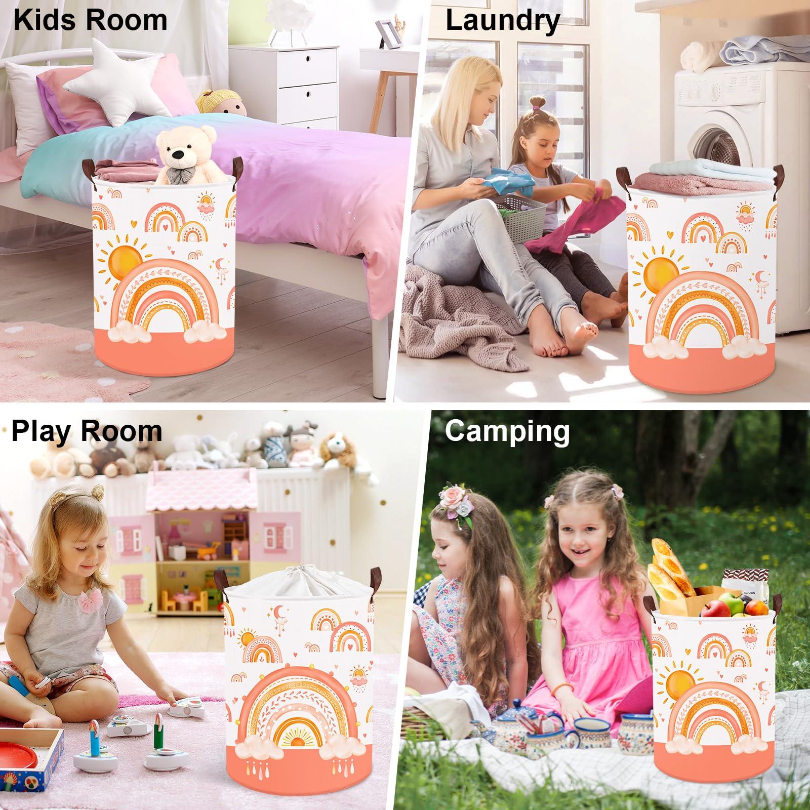 Alopini Kinderwäschekorb mit Griff Faltbarer Wäschekorb für Spielzeug  