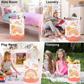 Alopini Kinderwäschekorb mit Griff Faltbarer Wäschekorb für Spielzeug  