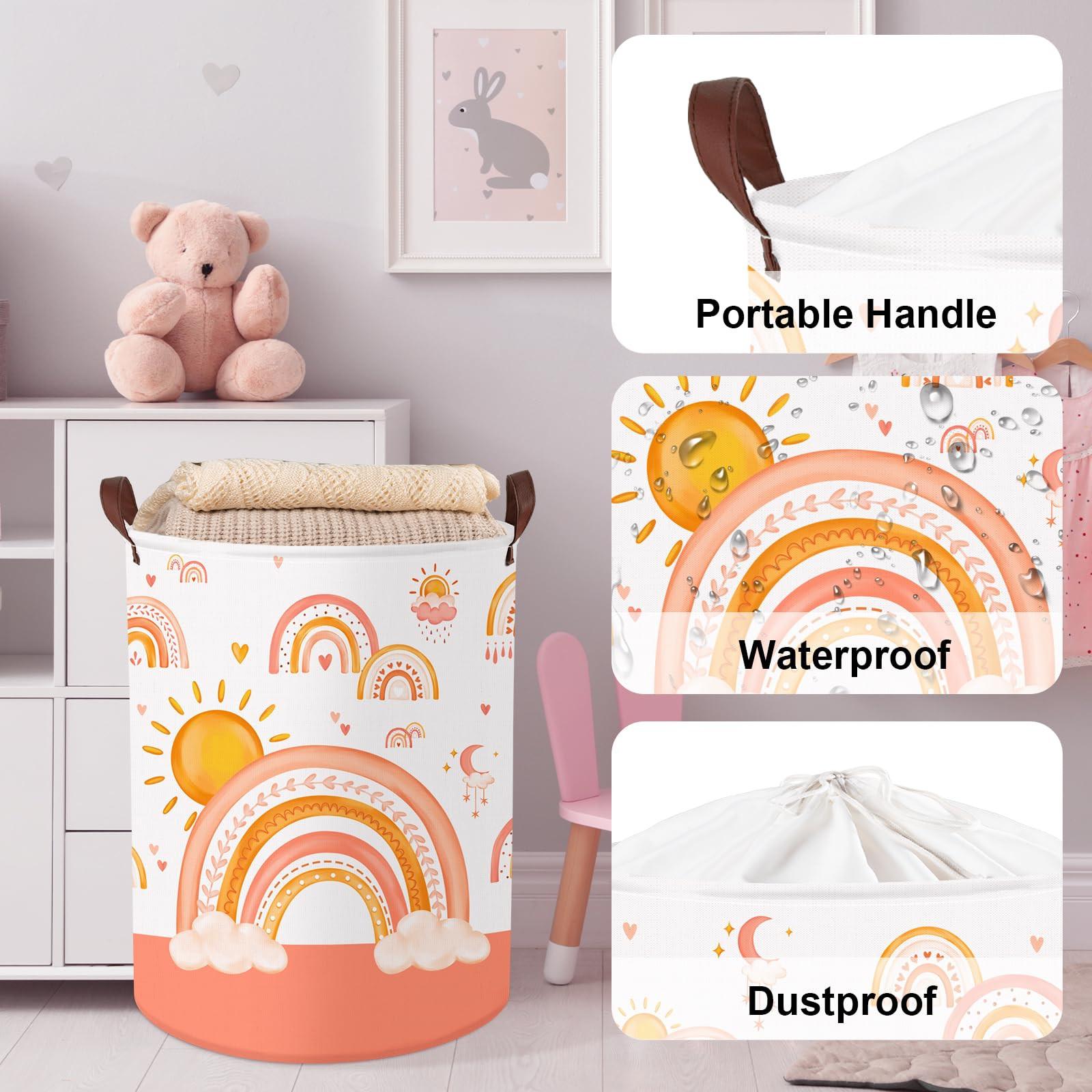 Alopini Kinderwäschekorb mit Griff Faltbarer Wäschekorb für Spielzeug  