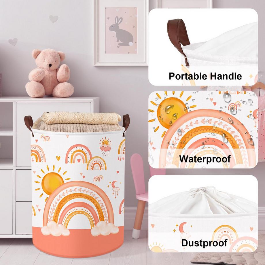 Alopini Kinderwäschekorb mit Griff Faltbarer Wäschekorb für Spielzeug  