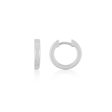 MUAU Schmuck  Scharnier-Creolen Weissgold 750, 12mm 