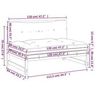 VidaXL Mittelsofa kiefernholz  