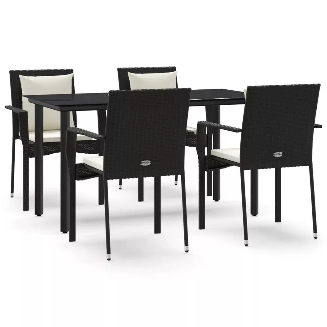 VidaXL - Ensemble de salle à manger de jardin rotin synthétique, One Size, Noir