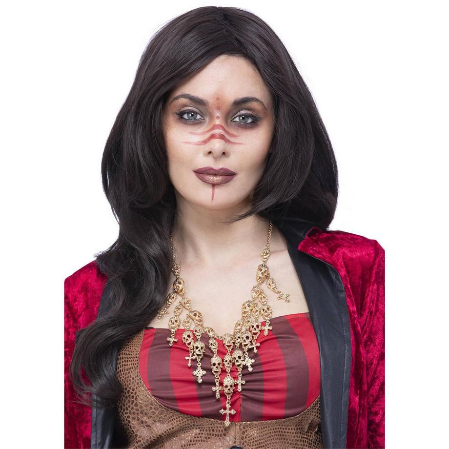 smiffys  Voodoo Schädel Halskette Deluxe, Metall, Kostüm 