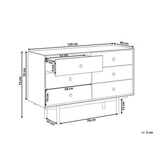 Beliani Kommode mit 6 Schubladen aus Faserplatte Modern ALCESTER  