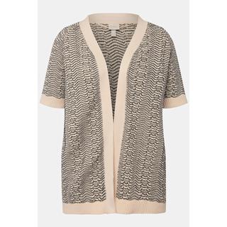 Ulla Popken  Cardigan a palloncino di cotone biologico con mezze maniche 