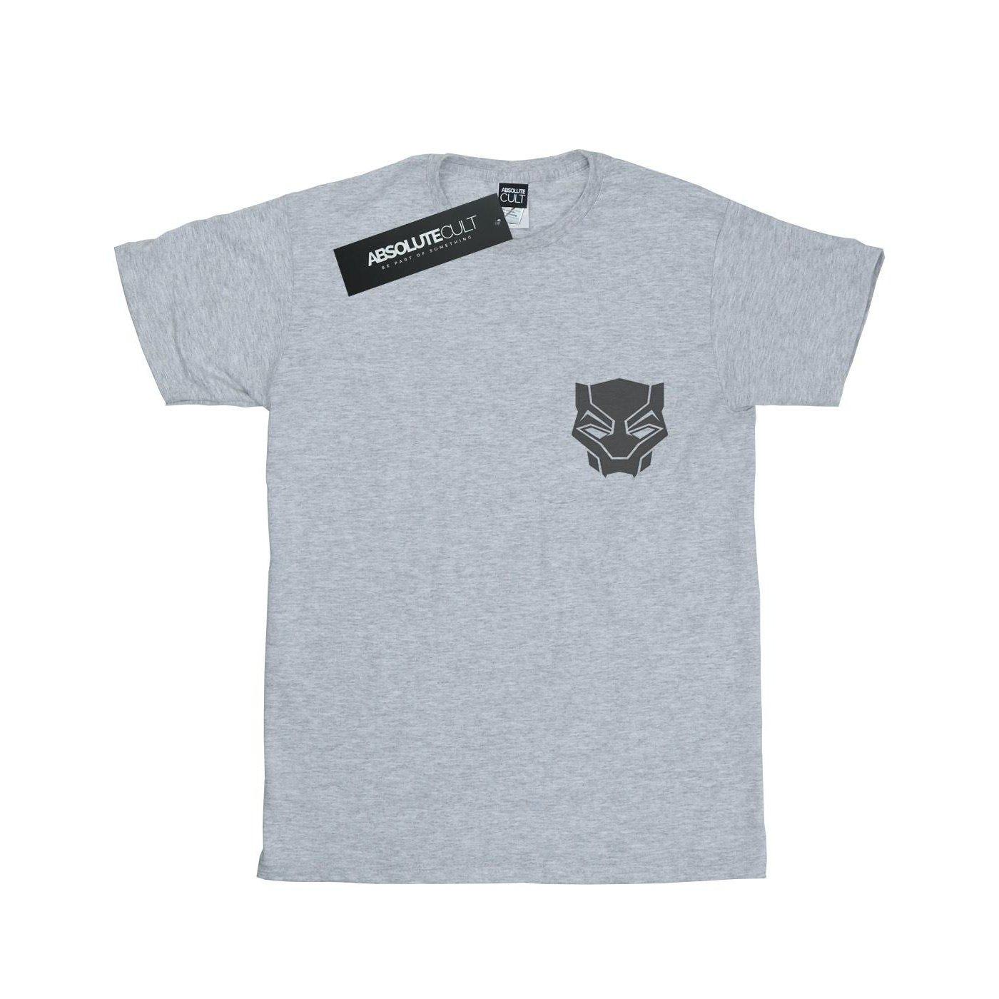 Image of Black Panther Black On Black Chest Print Tshirt Damen Grau XL