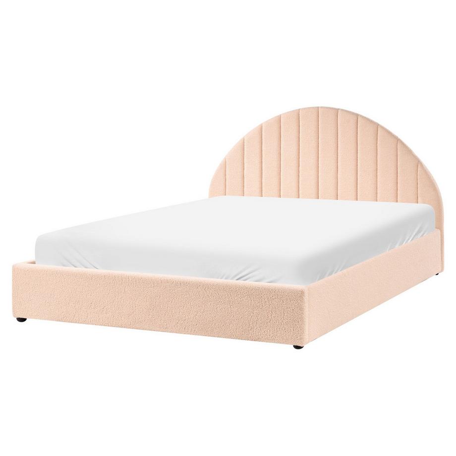 Beliani Lit ottoman en Bouclé Minimaliste CHADENET  