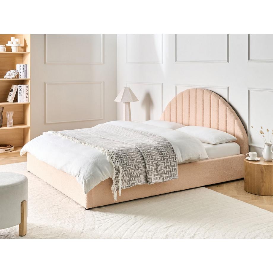 Beliani Lit ottoman en Bouclé Minimaliste CHADENET  