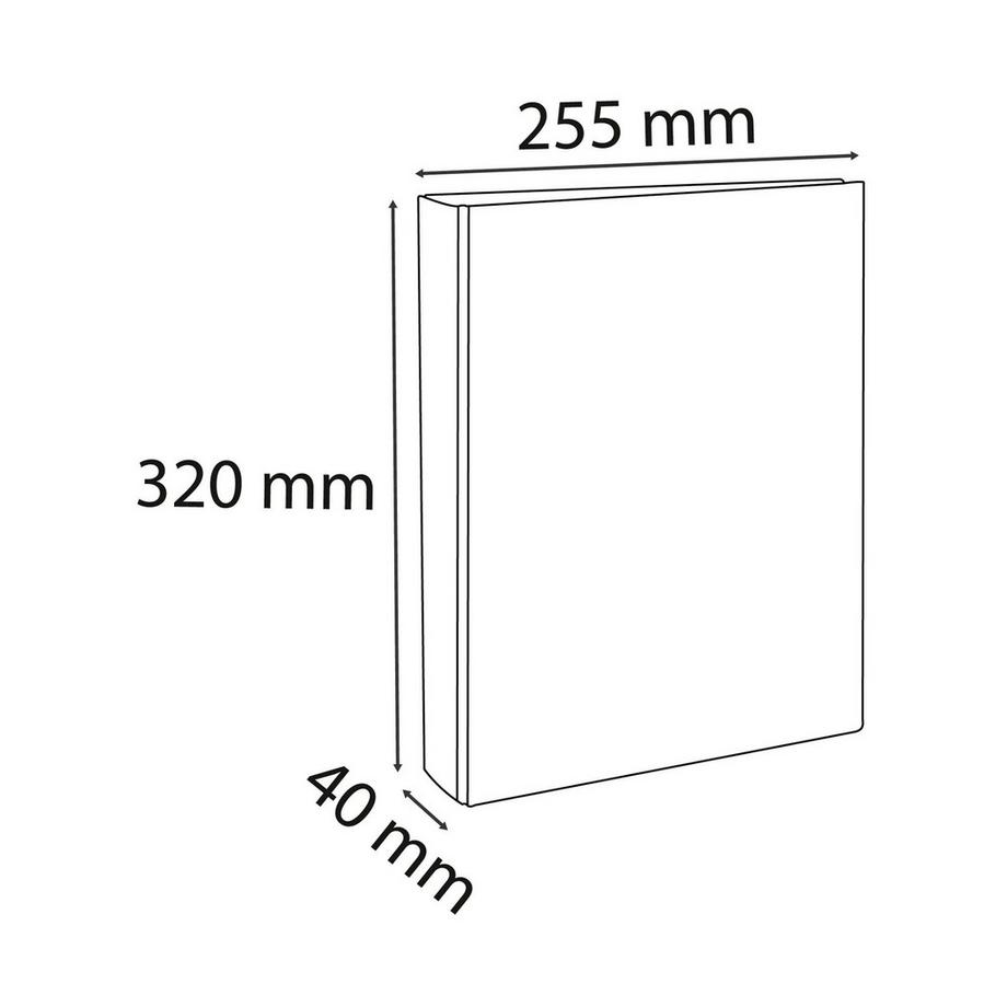 Exacompta Ringbuch aus festem Karton 1,8mm PP kaschiert, 4 Ringe 25mm rund am hinteren Deckel befestigt, Rücken 40mm, 32x25,5cm für DIN A4 - x 10  