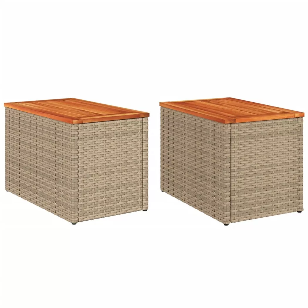 VidaXL - Garten beistelltisch poly-rattan, One Size, Beige