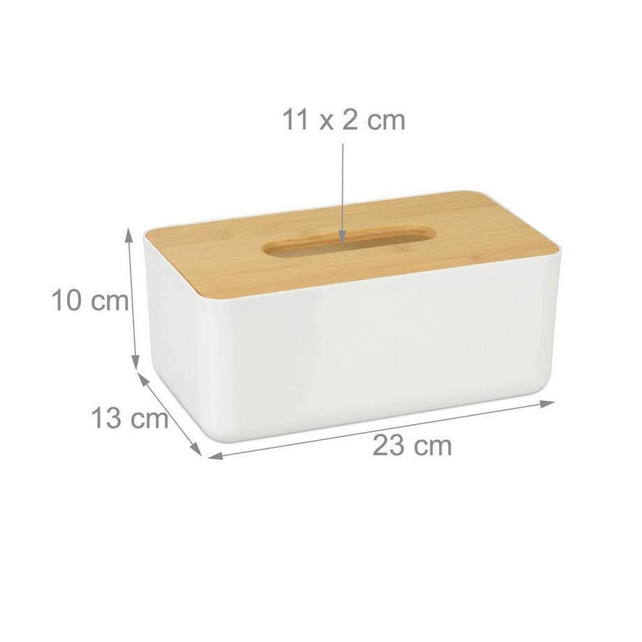 B2X Kosmetikbox für Papiertaschentücher mit Holzdeckel  