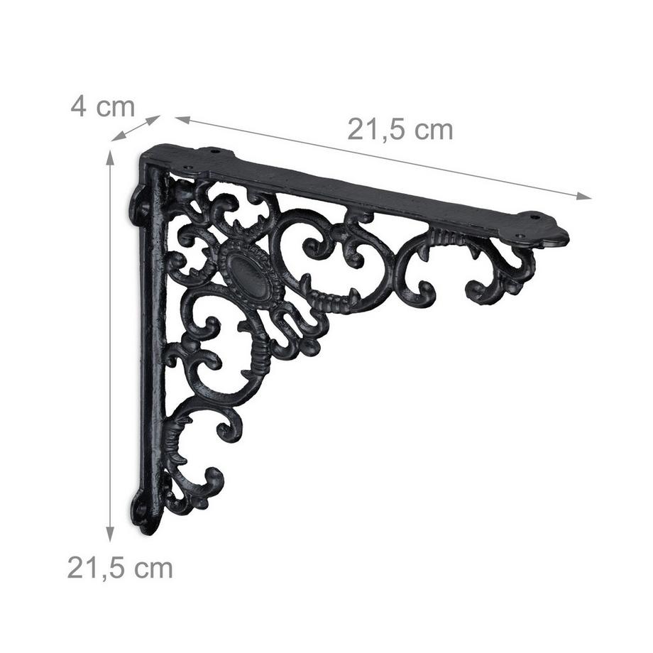 B2X 2x Regalhalterung aus Gusseisen geschmiedet  