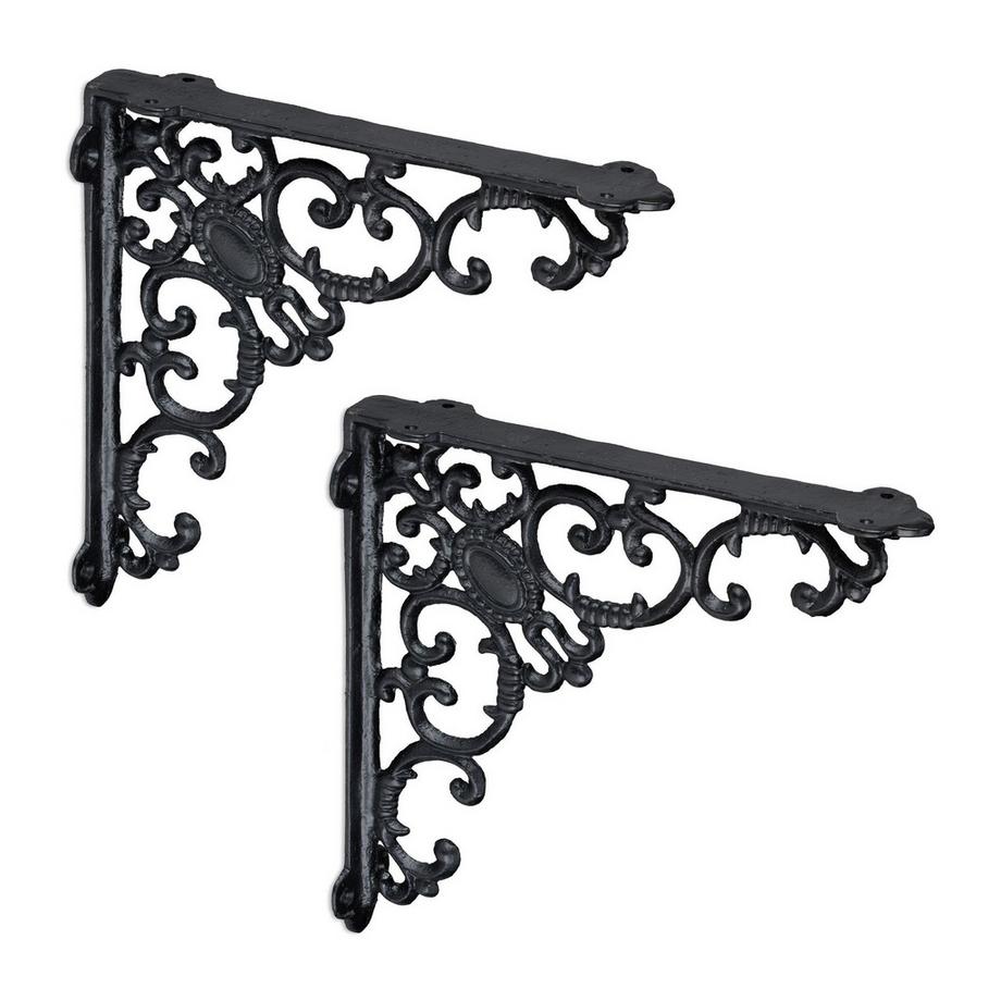 2x Regalhalterung aus Gusseisen geschmiedet