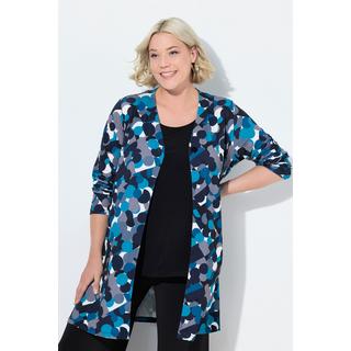 Ulla Popken Jerseyjacke V-Ausschnitt Knopfverschluss Langarm  