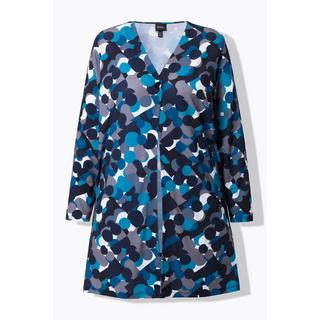 Ulla Popken Jerseyjacke V-Ausschnitt Knopfverschluss Langarm  