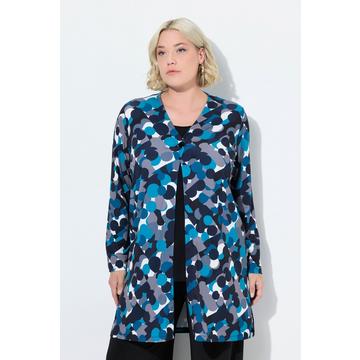 Jerseyjacke, V-Ausschnitt, Knopfverschluss, Langarm