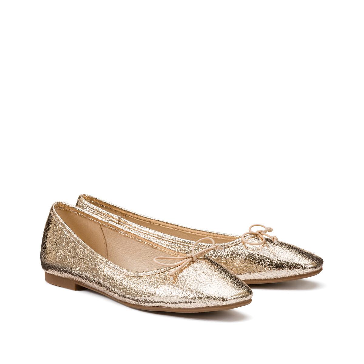 Image of Ballerinas In Metallic-optik Damen Gold 38