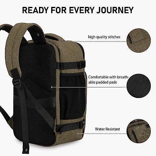 Only-bags.store Rucksack 40 x 20 x 25 cm für Ryanair Flugzeug Reise Rucksack Handgepäck Laptop Tagesrucksäcke PET Recycled Umweltfreundlicher Rucksack Wasserdicht unter Sitz 20 L Klein, Braun  