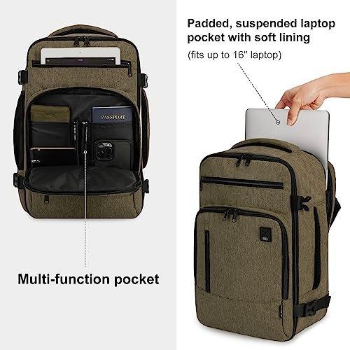 Only-bags.store Rucksack 40 x 20 x 25 cm für Ryanair Flugzeug Reise Rucksack Handgepäck Laptop Tagesrucksäcke PET Recycled Umweltfreundlicher Rucksack Wasserdicht unter Sitz 20 L Klein, Braun  