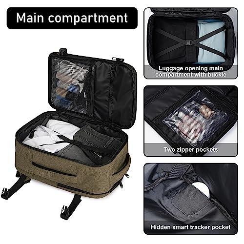 Only-bags.store Rucksack 40 x 20 x 25 cm für Ryanair Flugzeug Reise Rucksack Handgepäck Laptop Tagesrucksäcke PET Recycled Umweltfreundlicher Rucksack Wasserdicht unter Sitz 20 L Klein, Braun  