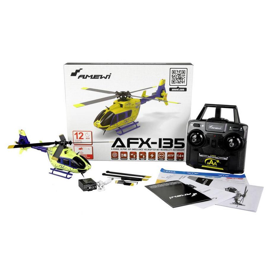 Amewi  RC AFX-135 Heli Neongelb-Blau 
