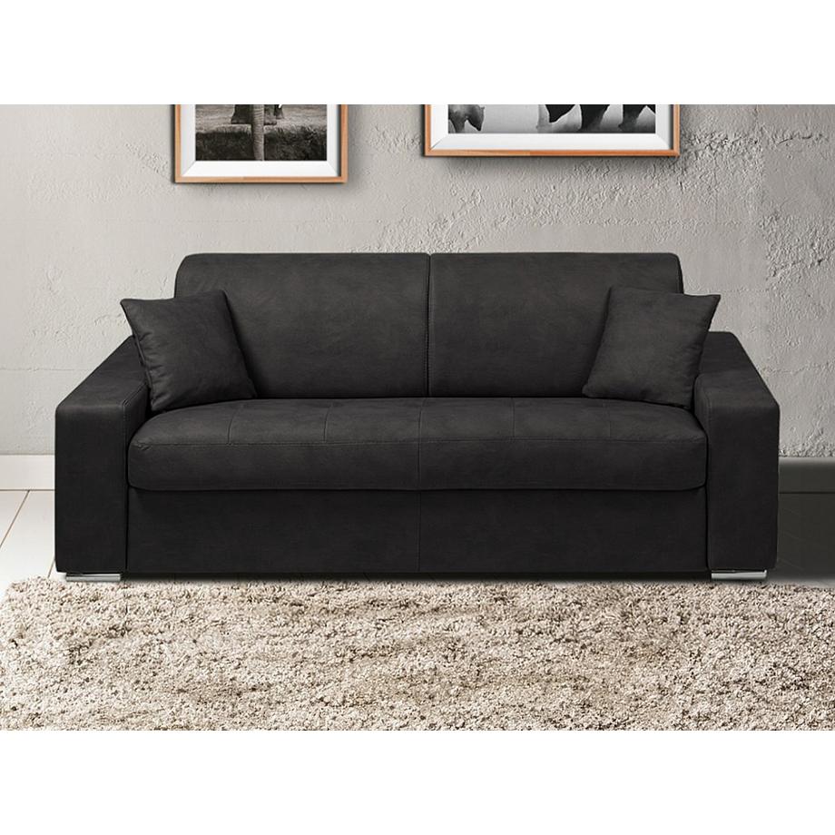 Vente-unique Canapé 3 places conible express en tissu EMIR Couchage 1Matelas  