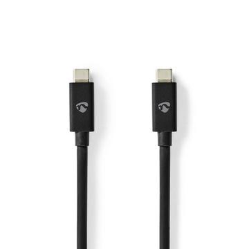 Câble USB | USB 4.0 Gen 3x2 | USB-C™ mâle | USB-C™ mâle | 240 W | 8K@60Hz | 40 Gbps | Nickelé | 1,00 m | Rond | PVC | Noir | Boîte