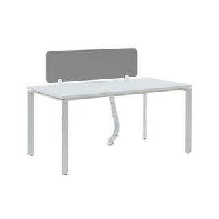 Vente-unique Schreibtisch für 1 Person mit Trennelement  - L. 160 cm - Weiß - DOWNTOWN  