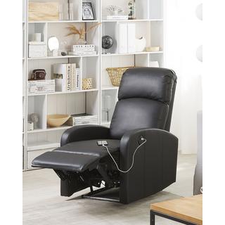 Beliani Fauteuil inclinable en Cuir PU Traditionnel VIRRAT  