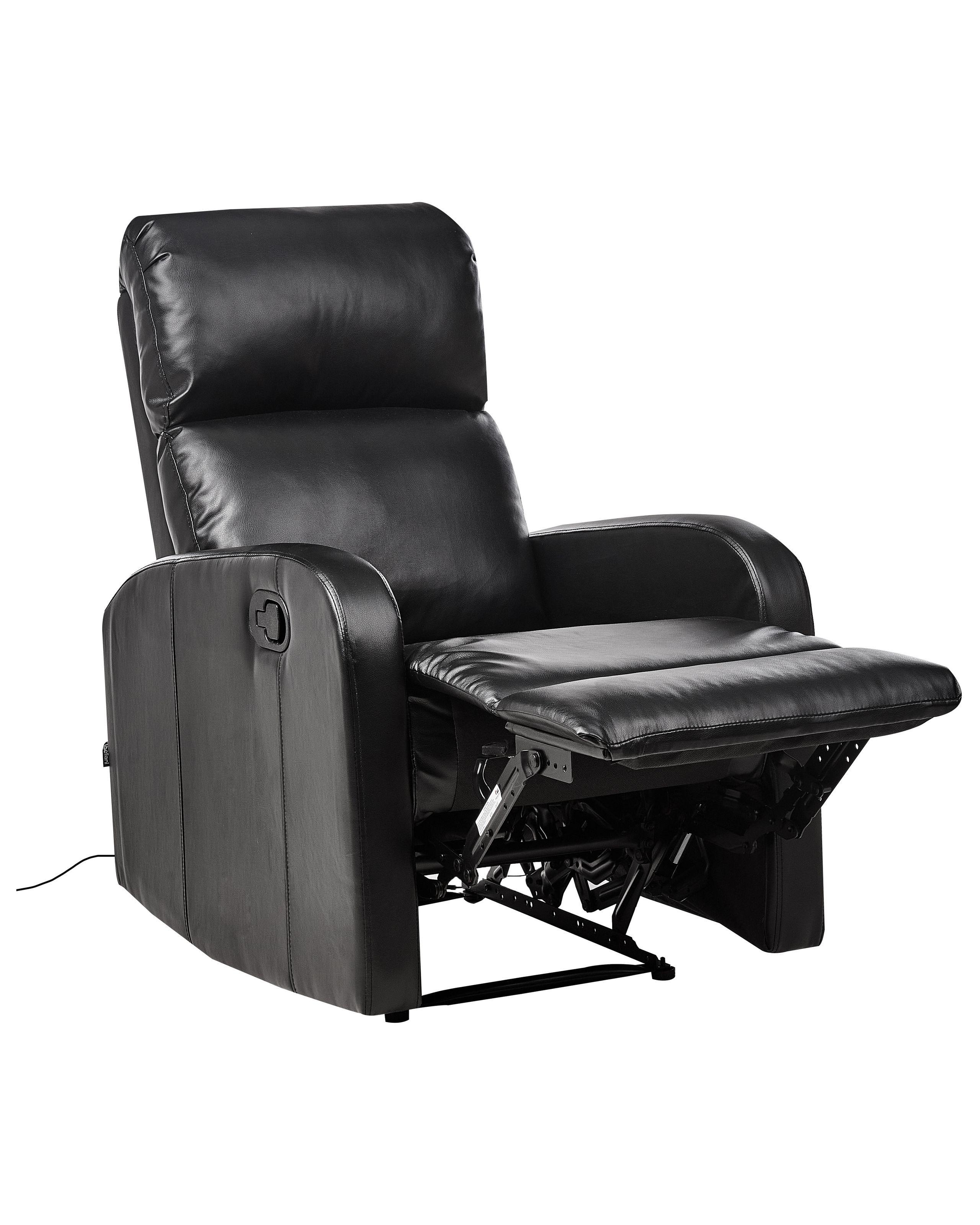 Beliani Fauteuil inclinable en Cuir PU Traditionnel VIRRAT  