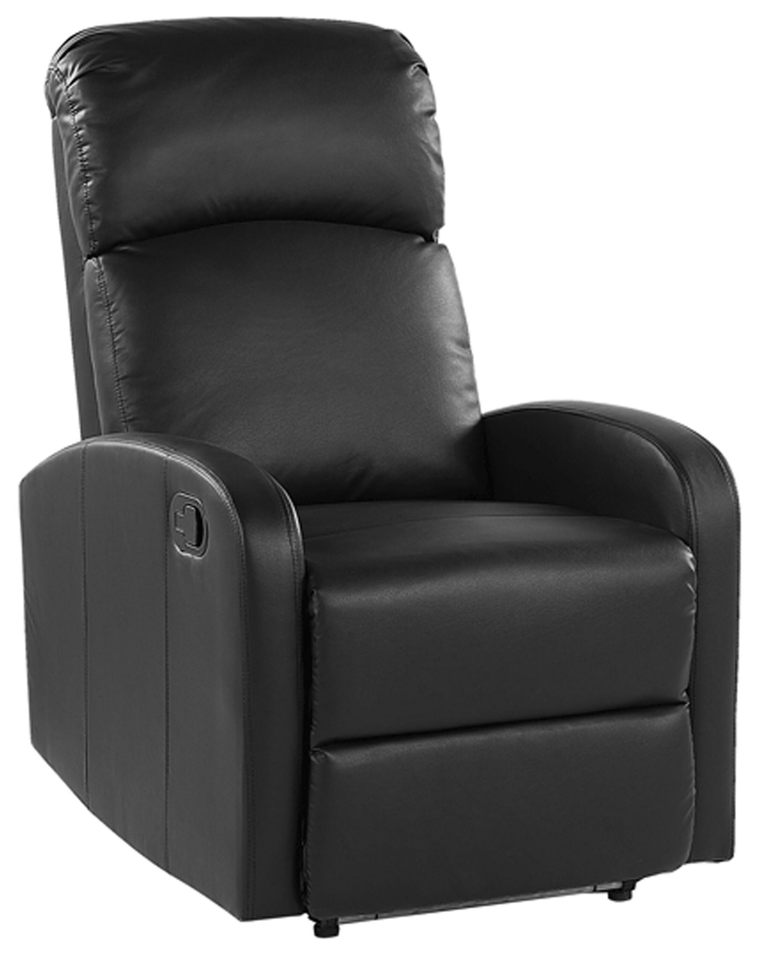 Beliani Fauteuil inclinable en Cuir PU Traditionnel VIRRAT  