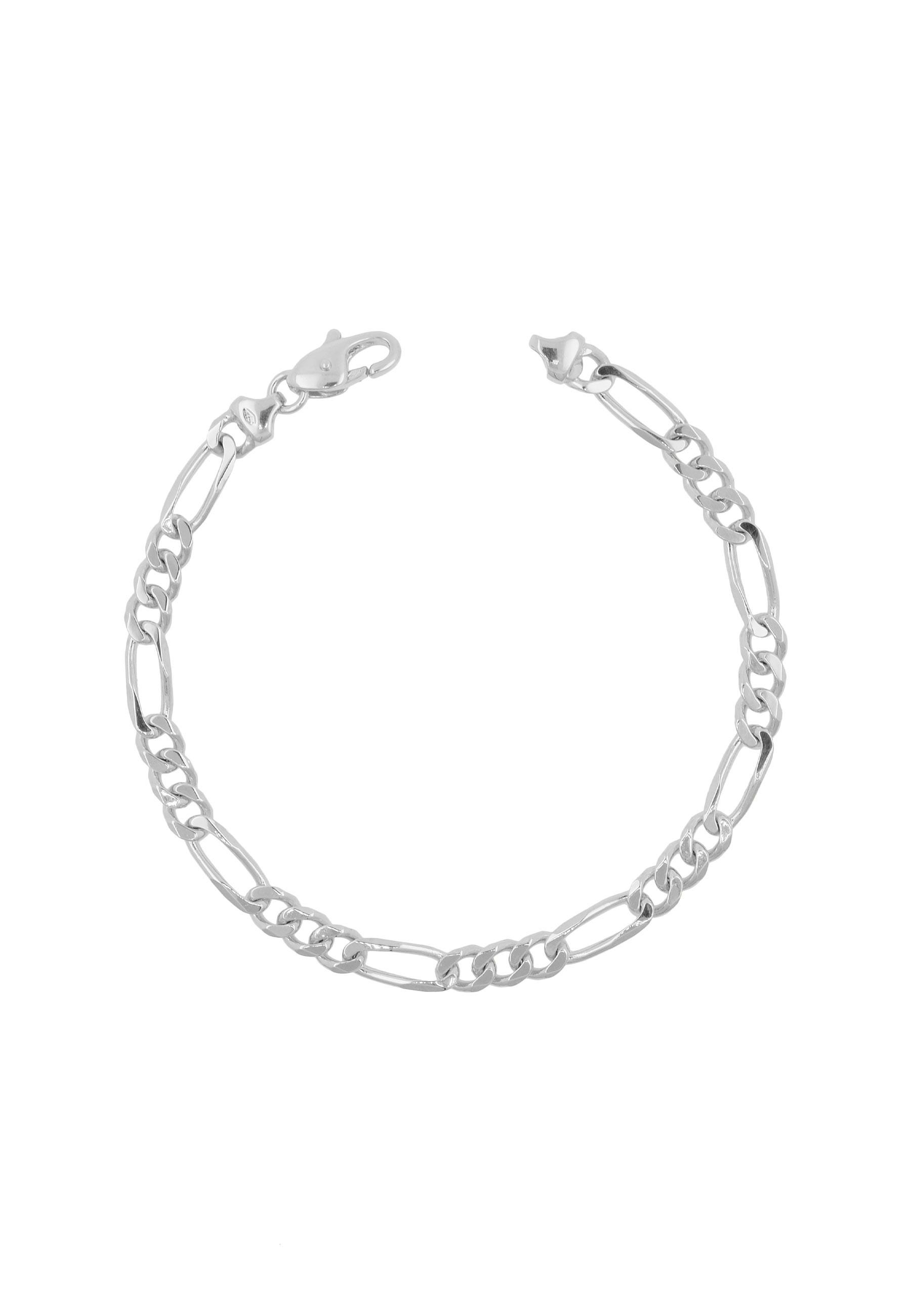 MUAU Schmuck  Bracelet Figaro Weissgold 750, 19cm, 4.5mm 