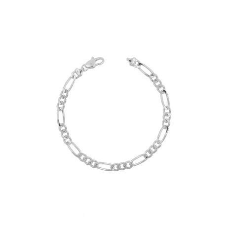 MUAU Schmuck  Bracelet Figaro Weissgold 750, 19cm, 4.5mm 