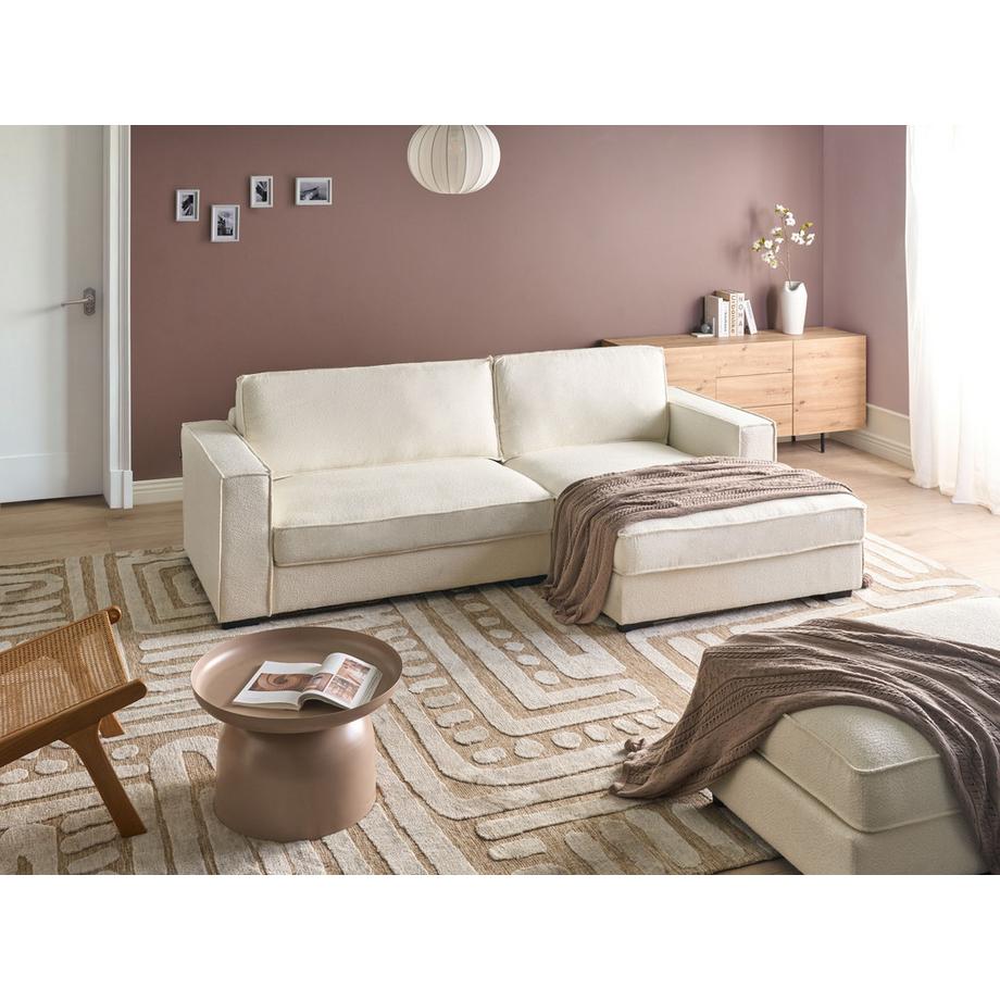 Beliani Linksseitiges Ecksofa aus Bouclé  RENDERS  