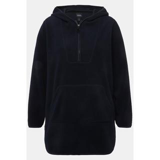 Ulla Popken  Long-Teddy-Fleecepullover, Kapuze, Zipper, Langarm 